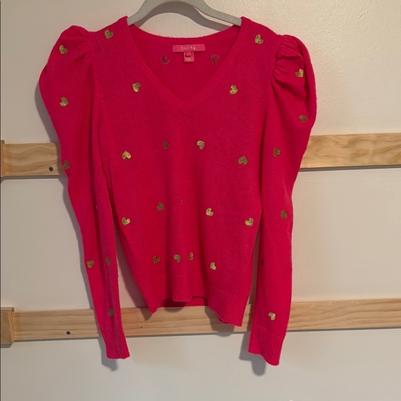 Lilly Pulitzer Pink emb Heart Sweater - Picture 2 of 4
